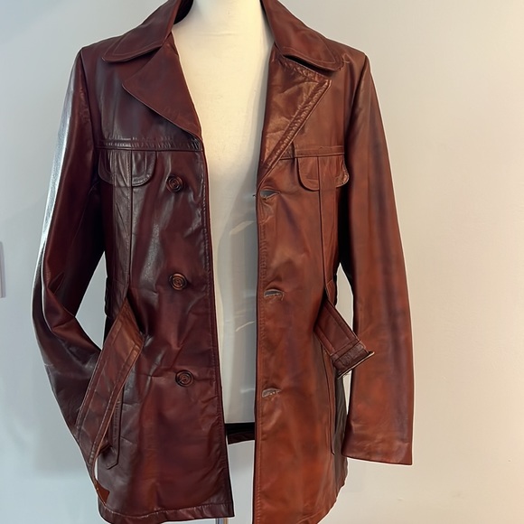 Victoria leather 60’s jacket belted vintage good condition with removable liner - Picture 7 of 15